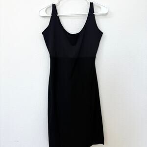 Spanx Shaping Slip Dress Black Sleeveless Bodycon Smoothing Layering L Women